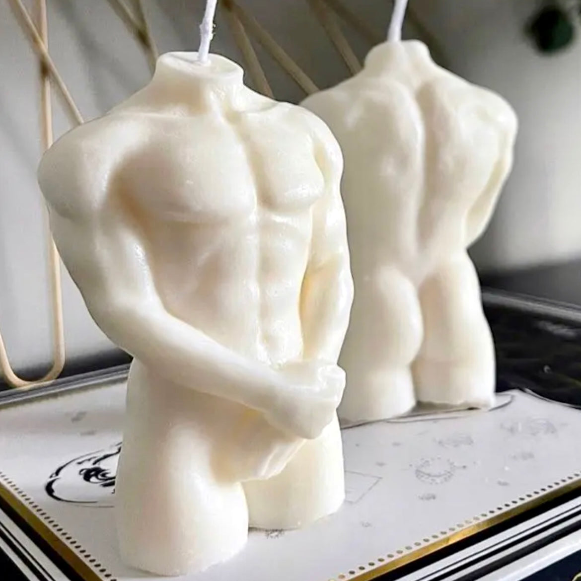 Hand-poured Candle Male Torso