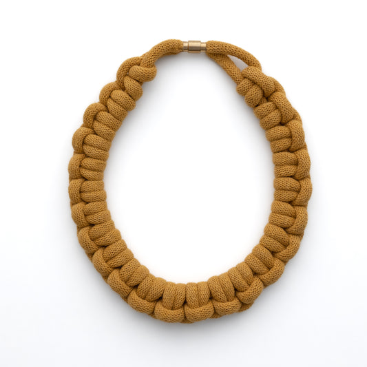 Recycled Cotton Necklace in Mustard